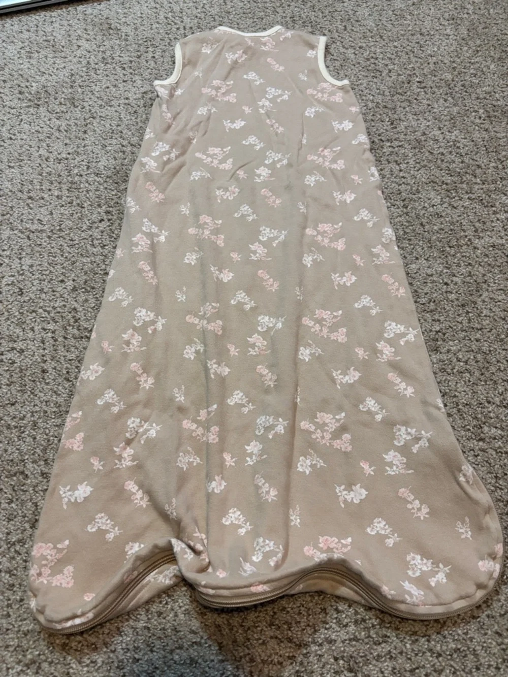 Burt’s Bees Baby Organic Cotton Tan Floral Sleep Sack Size 6-12 Months